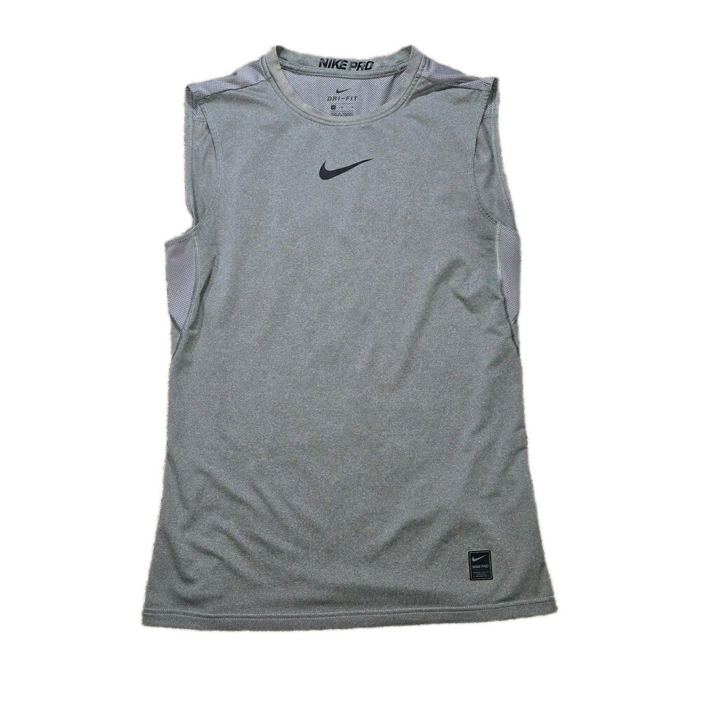 Nike Pro Dri-FIT Sleeveless Training Shirt Mens Medium Gray Gym Workout Athletic